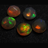 7 mm - Ethiopian Welo Hydrophane Opal Super Sparkle - Rose Cut Round Cabochon Full Flashy Gorgeous Fire in the stone - 5 pcs